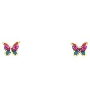 14K Yellow gold Butterfly Stud Earrings